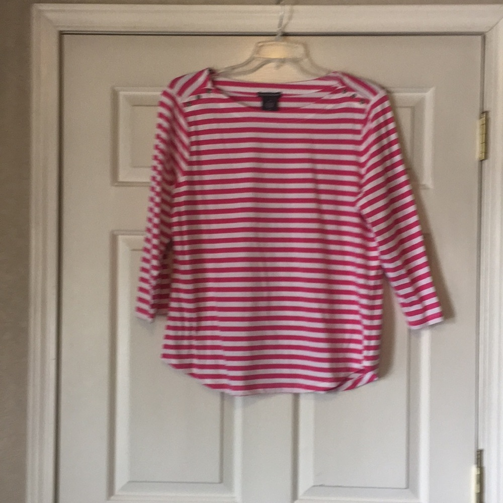 Pink and White Striped Summer Shirt